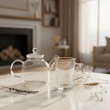 Glass Tea Mug With Gold Rim - 130ml