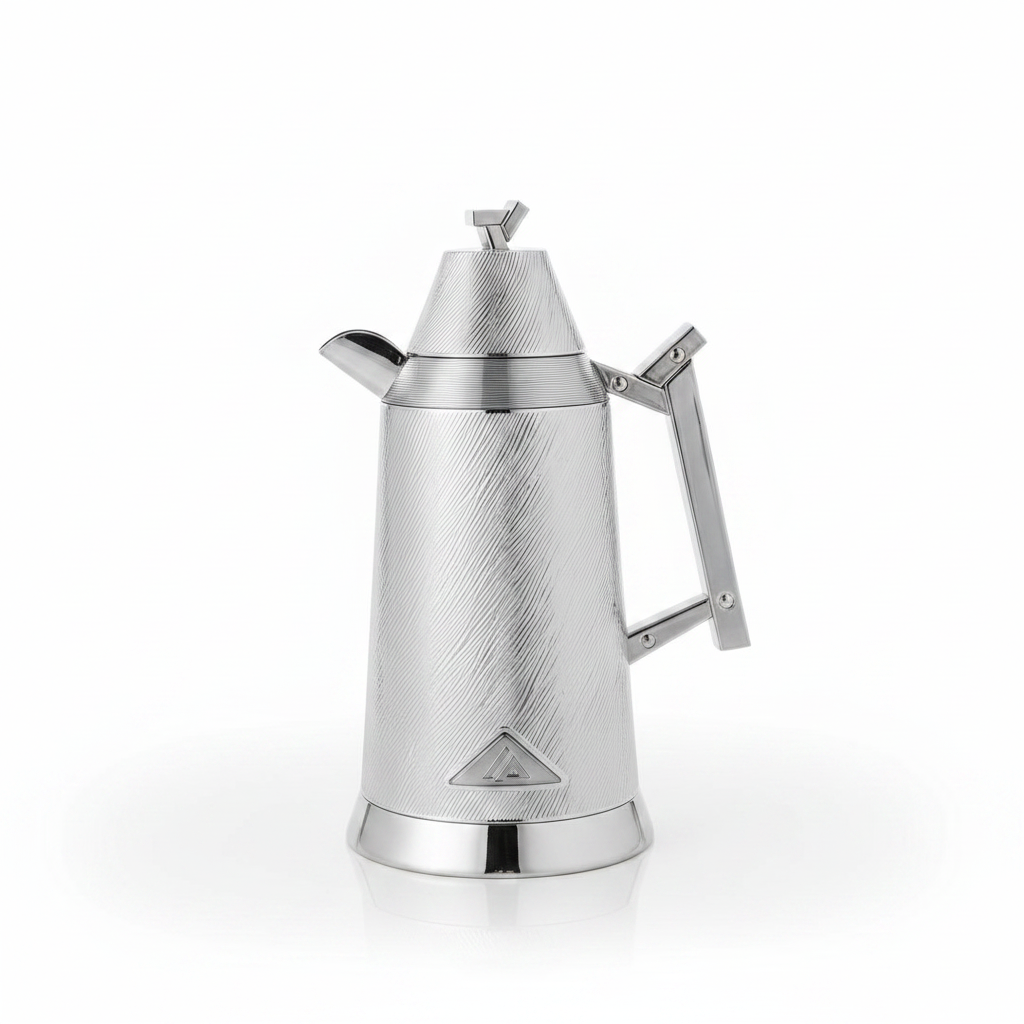 Red Home Dallah Vacuum Flask – Silver – 1L + 1L Set
