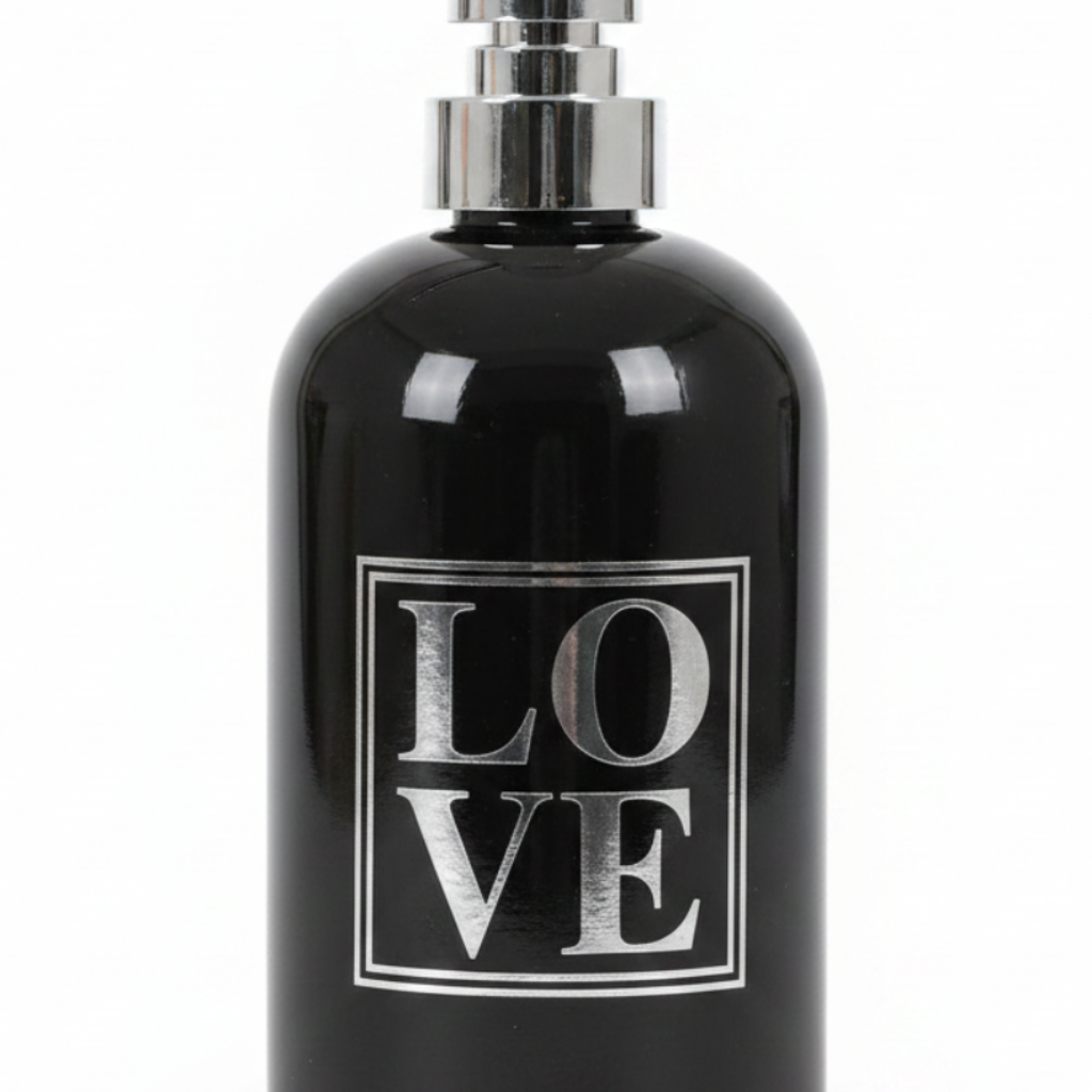LOVE Ceramic & Plastic Liquid Soap Dispenser – 400m -Black / White