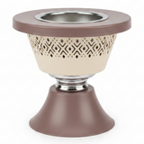 Metal Incense Burner – Mabkhara | 12cm | Arabic Bakhoor Holder | Rose Gold & Green |