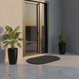 Oval Anti-Slip Door Mat | Dense Pile Entrance Rug with Non-Slip Backing | 62×38 cm | Charcoal Grey | Indoor & Outdoor Use