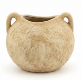 Rustic Beige Ceramic Amphora Vase with Dual Handles | Handcrafted Textured Décor Vase for Home, Majlis & Table Centerpiece | 15×10 cm