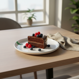 4Ever White Melamine Dessert Plate with Black Rim — 10.75 Inch