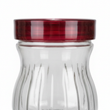 Glass Storage Jar with Red Lid 14×10cm / 18×10cm / 20×10cm