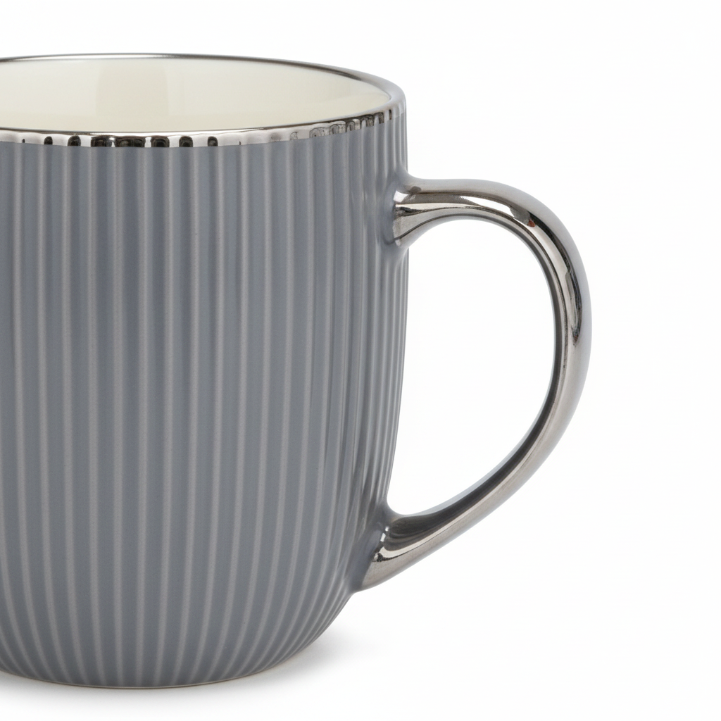 Royalford Ceramic Mug 350ml – Grey / Off White