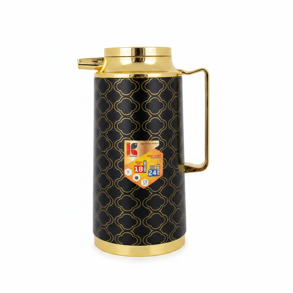 Kitchenmark Black & Gold Vacuum Flask -  1 Litre / 1.3 Litre / 1.6 Litre