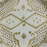 Slama Cream & Olive Gold Ceramic Dinner Plate - 28cm