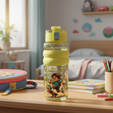 SBC Yellow Kids Plastic Water Bottle with Straw & Flip Lid – 750ml