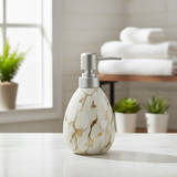 White Ceramic & Plastic Liquid Soap Dispenser – 400ml