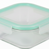 Spanis Home Square Glass Lunch Box with Airtight Clip Lid - 800ml