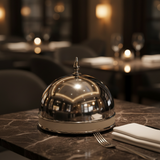 Silver Steel Bowl with Dome Lid - 20×20 cm