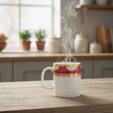 White with Pink & Gold Ornate Design Ceramic Mug - 300ml
