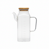 Glass Oil Pot with Bamboo Lid & Measurement Markings – 1 Litre