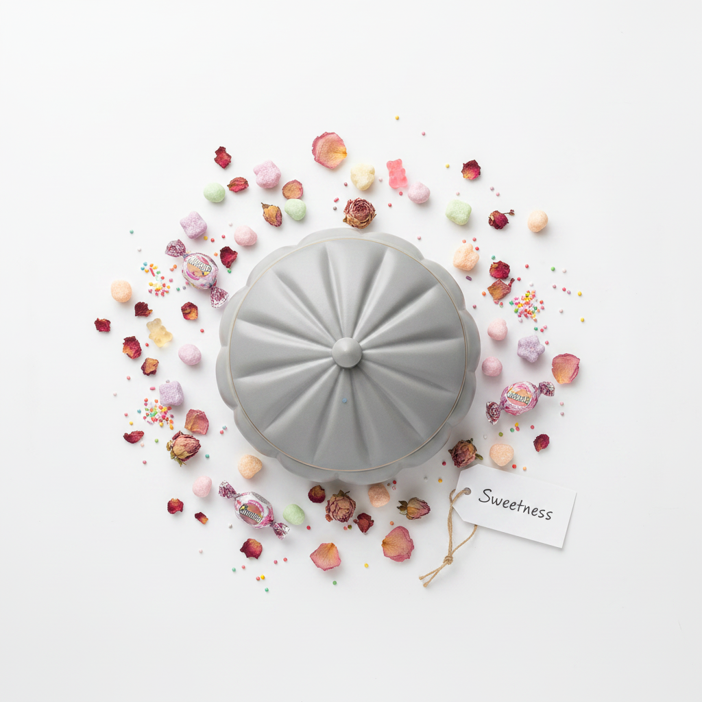 Hamid Grey Ceramic Candy Box with Lid | Scalloped Pumpkin Design | 10.25cm
