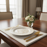 Luhpar White & Gold Floral Round Ceramic Side Plate - 7.5 Inch