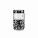 Herevin Glass Storage Jar with Black Lid - 18×10cm / 22×10cm