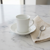 Porceletta White Ceramic Cup & Saucer Set – 200ml