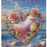 Blue & Pink Ocean Heart Paper Gift Bag -  23×18cm
