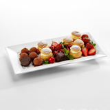 Symphony White Ceramic Rectangular Serving Platter – 37.4×18.8 cm