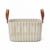 Sun Plast Plastic Basket with Handle - 18 × 30 × 20 cm - Grey / Cream