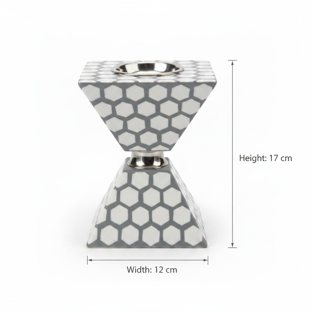 Grey & White Plastic-Coated Incense Burner - 17×12cm