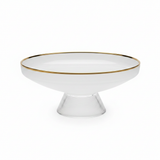 Danny Home Glass Footed Fruit Plate With Gold Rim  – 10 Inch