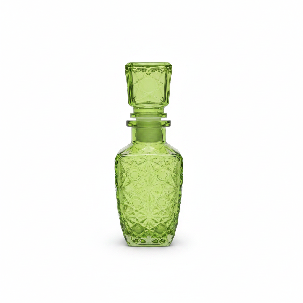 Tinted Crystal Glass Perfume Bottle - 500ml - Olive Green / Blue