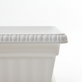 Family Plastic Winny Rectangular Planter Pot with Tray - 60×20 cm - White / Brown