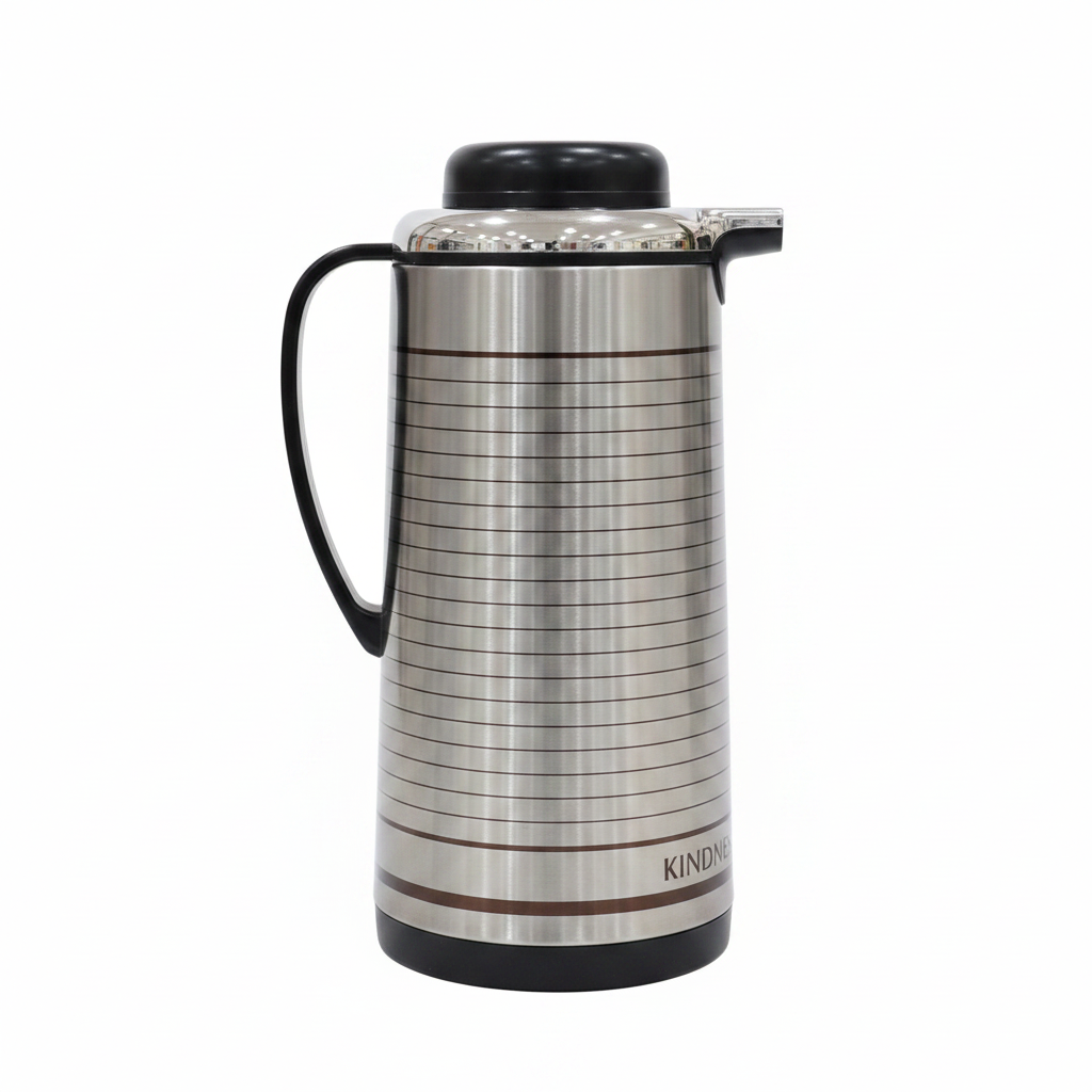 Kitchen Mark Silver & Black Stainless Steel Vacuum Flask - 1300ml / 1600ml