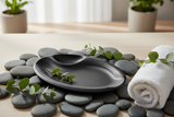 Black Matte Ceramic Oval Serving Plate – 18×30cm