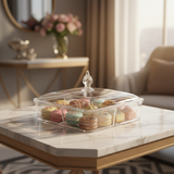 Vague Square Acrylic Candy & Sweets Box with 4 Inner Bowls and Lid | 27.5 x 27.5 x 16.5 cm