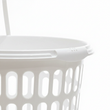 Sarvah White Plastic Laundry Basket with Handles - 38×38 cm
