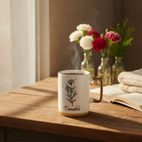 White Carnation Botanical Ceramic Mug - 350ml