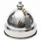 AKDC Metal Tajine Serving Bowl – Luxury Silver Finish, Decorative Arabic Style Tableware, 30 cm