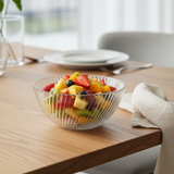 Neo Alpha Clear Ribbed Glass Bowl – 16.5cm