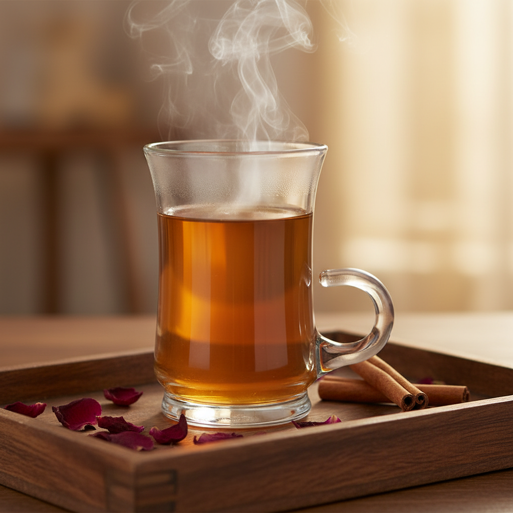 Turkish Style Clear Glass Tea Mug with Handle – 130ml
