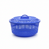 Sofiya Plastic Basket with Lid — 27×12 cm - Pink / Blue