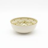 Slama Cream & Olive Gold Ceramic Soup Bowl - 15cm