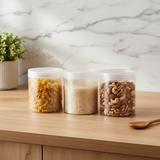 Jiham 3-Piece Clear Plastic Jar Set - 850ml - 10×12 cm