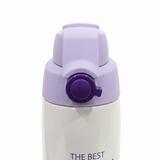 Spanis Home Purple & White Stainless Steel Vacuum Bottle - 600ml