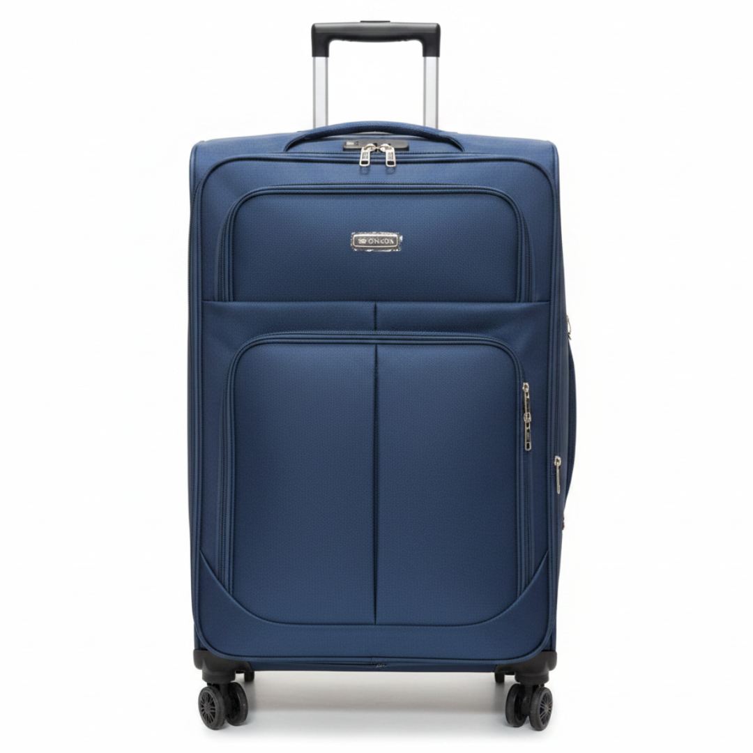 Sonada Navy Blue Polyester Trolley Bag – 28 Inch | 8 Spinner Wheels |