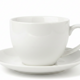 Porceletta White Ceramic Cup & Saucer Set — 200ml