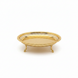 Najib Gold Metal Footed Round Serving Tray - 35cm