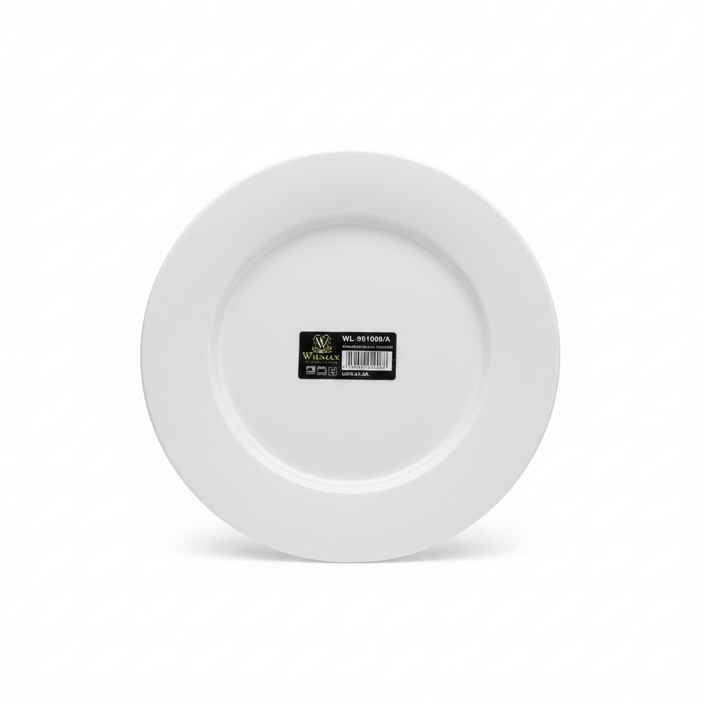Wilmax Round White Porcelain Dinner Plate - 10 Inch