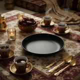 Black Matte Round Ceramic Deep Plate 28.5cm