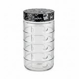 Herevin Glass Storage Jar with Black Lid - 18×10cm / 22×10cm