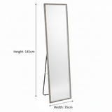 Full-Length Floor Mirror with Metal Stand – 145 × 35 cm