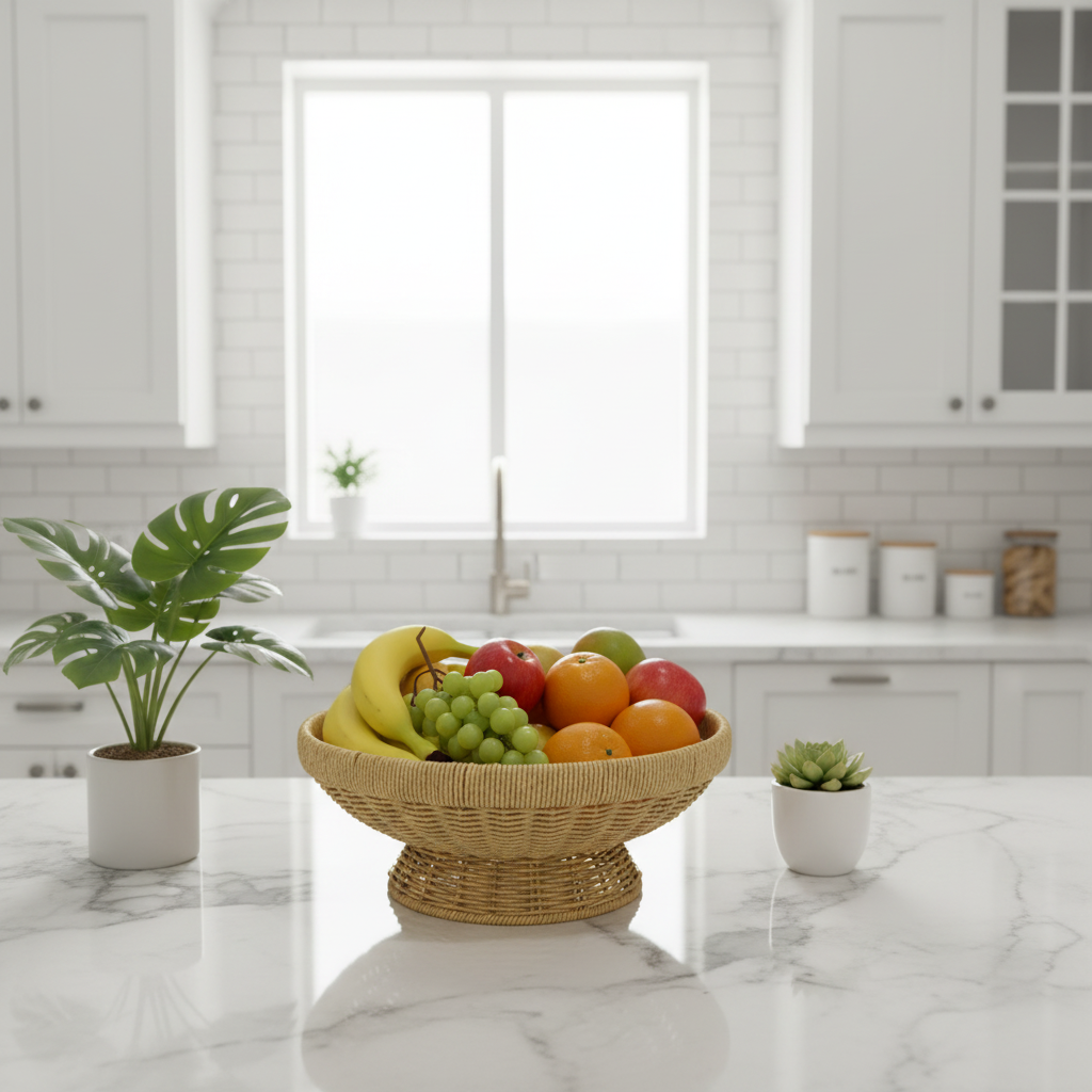 Wire Decorative Fruit Basket | 30×13 cm | Modern Kitchen & Table Display Woven Color