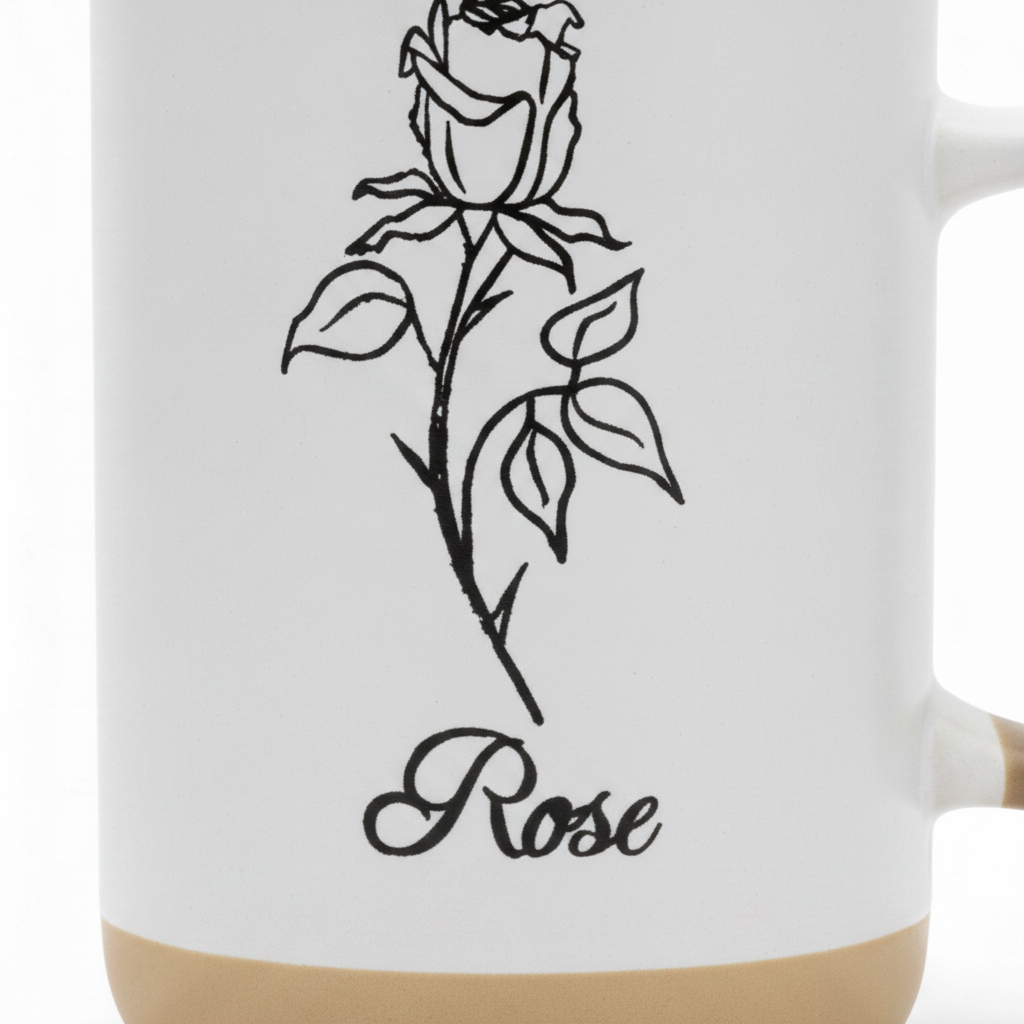 White Rose Ceramic Mug - 350ml