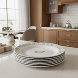 Servewell Round White Melamine Soup Plate with Floral Design | 23 cm
